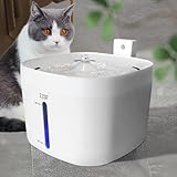 GATEZAOLU Cat Water Fountain, 2.5L Cat Fountain, Super Silent Pet Water Fountain, Water Dispenser with Smart Pump for Cats, Dogs, Multiple Pets White