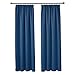 Produktbild Deconovo Vorhang Verdunkelungsgardinen mit Kräuselband Blickdicht Gardinen Wohnzimmer 245x140 cm Blau 2er Set