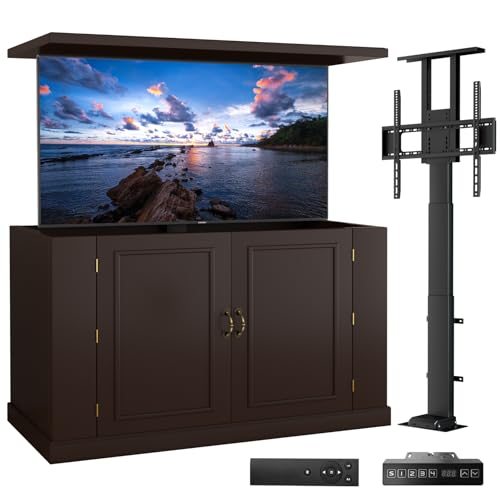 TV Lift Cabinet for 32-50” TVs, Hidden Motorized Indoor/Outdoor TV Cabinet with Remote Control, Lifting Indoor TV Stand with Motorized Vertical Stand Lift,End of Bed TV Stand