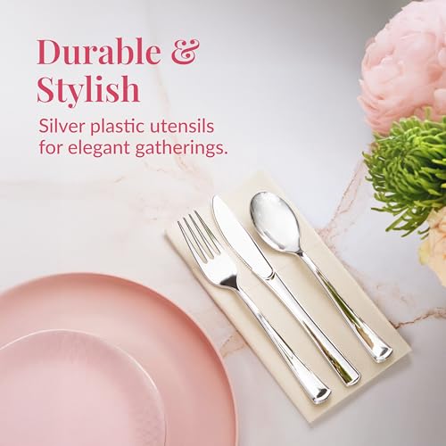 Prestee-300-Plastic-Silverware-Set-100-Forks-Spoons-Knives-Heavy-Duty-Bulk-Disposable-Flatware-Utensils Prestee 300 Plastic Silverware Set 100 Forks Spoons Knives Heavy Duty Bulk Disposable Flatware Utensils