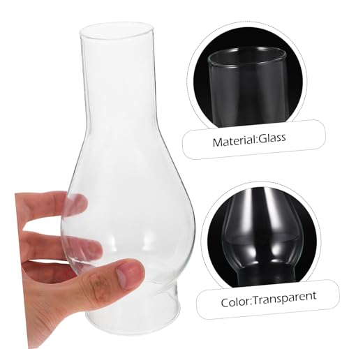 COHEALI ÖLlampenschirm Aus Glas Ersatz Lampenschirm FüR Petroleumlampe Vintage Lampenglas Klarer Zylinderschirm FüR ÖLlampen Heimdekoration 6.50X3.00X3.00In