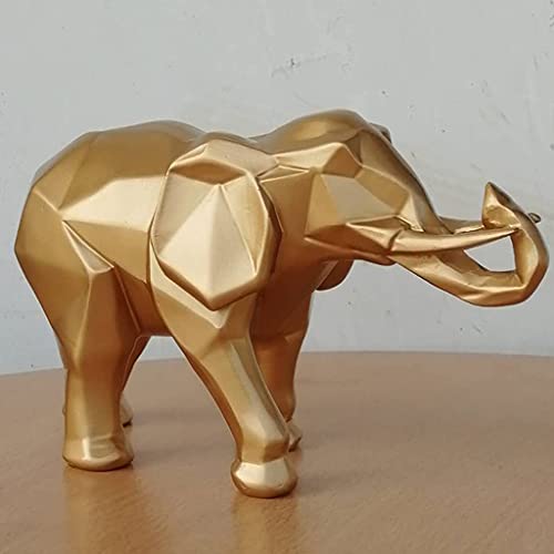 Estatua Elefante Dorado de Resina para Decoración miniatura 4