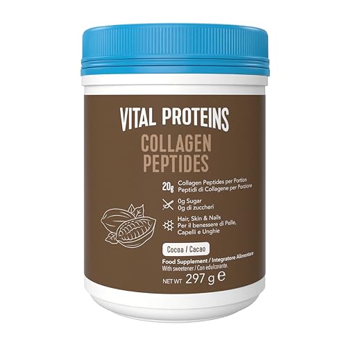 Vital Proteins Collagen Peptides Powder, Supplement (Type I, III), Cocoa Flavor, Hydrolyzed Collagen, for Skin Hair Nail Joint, Dairy and Gluten Free, 20g per Serving, 297g 1 Pack