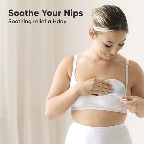 Image of 14-Pack Reusable Nursing Pads for Breastfeeding - Soft & Absorbent 4-Layers Washable Breast Pads for Leaking Milk, Viscose from Bamboo Breastfeeding Essentials, Nipple Covers (Cool Gray, L 4.8 inch)