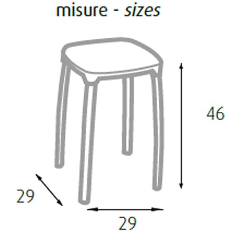 King Collection King Home S1407209/C Sgabello Grigio Tortora In Polipropilene - 2