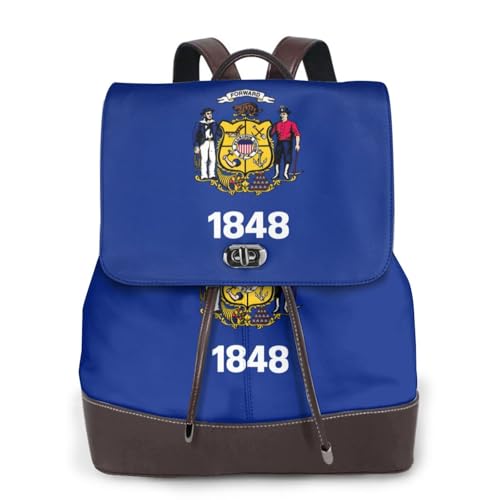 Sac à dos pour ordinateur portable en cuir EdWal idéal pour le travail et les voyages