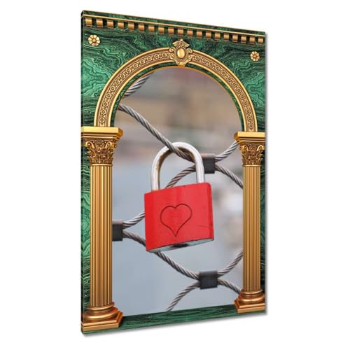 Toile murale Love lock 80x120 cm pour habiller un mur vide