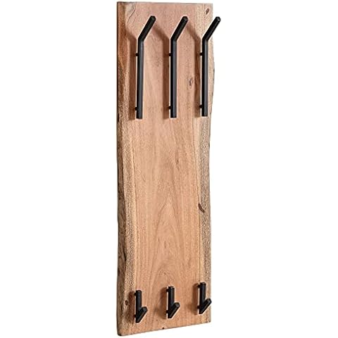 Wohnling Design Wandgarderobe Akazie Massivholz/Metall 35,5 x 100 x 11 cm Cover