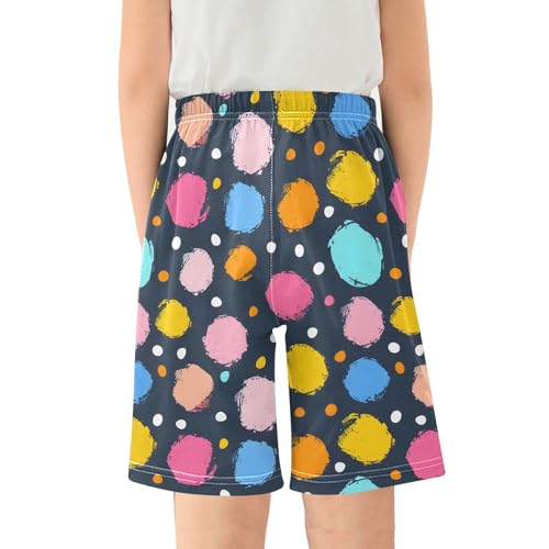 Polka Dots Black Color Short Pajama Pants Bottoms Soft Sleepwear with Pockets2
