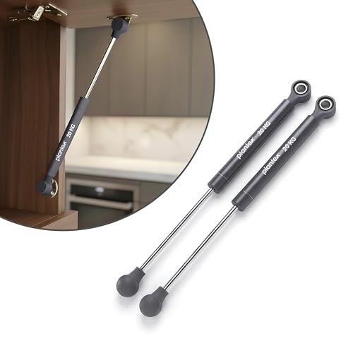 Image of Plantex 10 Inch Hydraulic Gas Spring Stay Strut Pneumatic Lift Support /Cabinet Hinges Support /Capacity 20 KGS (200 N) - Pair of 1 (2 Pcs) (Silver)