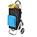Zusammenklappbarer Einkaufswagen Mit Rädern 55 L Aufbewahrungswagen Aus Aluminiumfolie Wasserdichtes Design Kühlbox Mit 50 Kg Für Die Bewegliche Lagerung,Blue