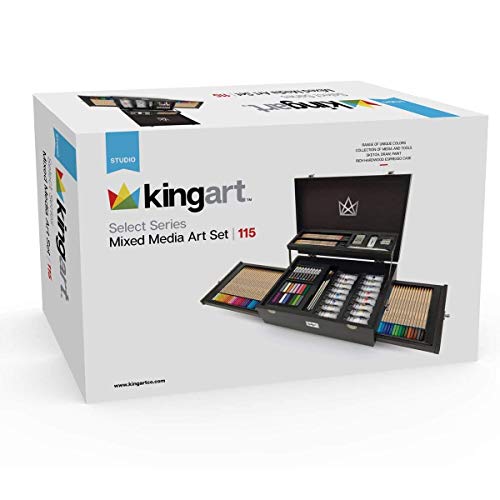 KINGART Studio Select Series Mixed Media Collection of 115 Pieces, with Wooden Case