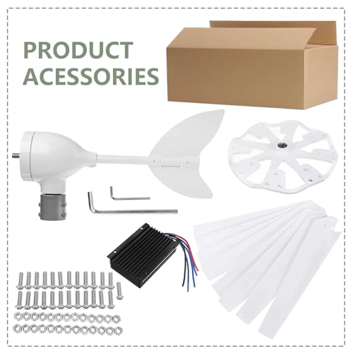 Kit Generatore Eolico Da 12000 W, Sistema Di Energia Eolica A 12 V/24 V/48 V con Regolatore Mppt, 8 Pale, Regolazione Automatica Dell'Orientamento Al Vento, Ideale per Applicazioni Marine, C