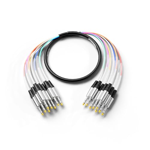 Câble audio multipaire TRS 6,35 mm mâle vers mâle 8 canaux 1,8m
