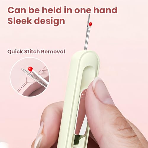2 in 1 Needle Threader Seam Ripper, 2025 Upgrade Plug-in Needle Threader Stretchable Remover Needle Threading Tool for Hand Sewing Knitting Cross Stitch Craft Quilting Supplies (Yellow)