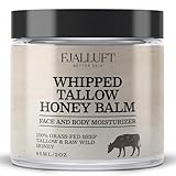 FJALLUFT Tallow Face Moisturizer for Women: Beef Tallow Balm with Raw Honey and Olive Oil for Mature Skin – 100% Whipped and Grass Fed Cow Fat Facial Cream