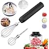 3-in-1 Electric Whisk, Hand Mixer, Small Cordless Hand Blender, Mini Onion Chopper 300ML, Rechargeable Hand Whisk Electric, Food Processor for Baby, Baby Food Maker, Portable 4 Speed Hand Mixer
