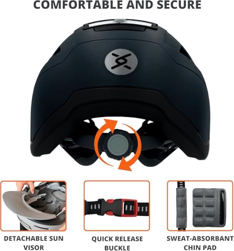 Image of XNITO Bike Helmet with LED Lights - Urban Bicycle Helmet for Adults, Men & Women - CPSC & NTA-8776 Dual Certified - Class 3 E-Bikes, Scooters, Onewheel, Commuter, Mountain
