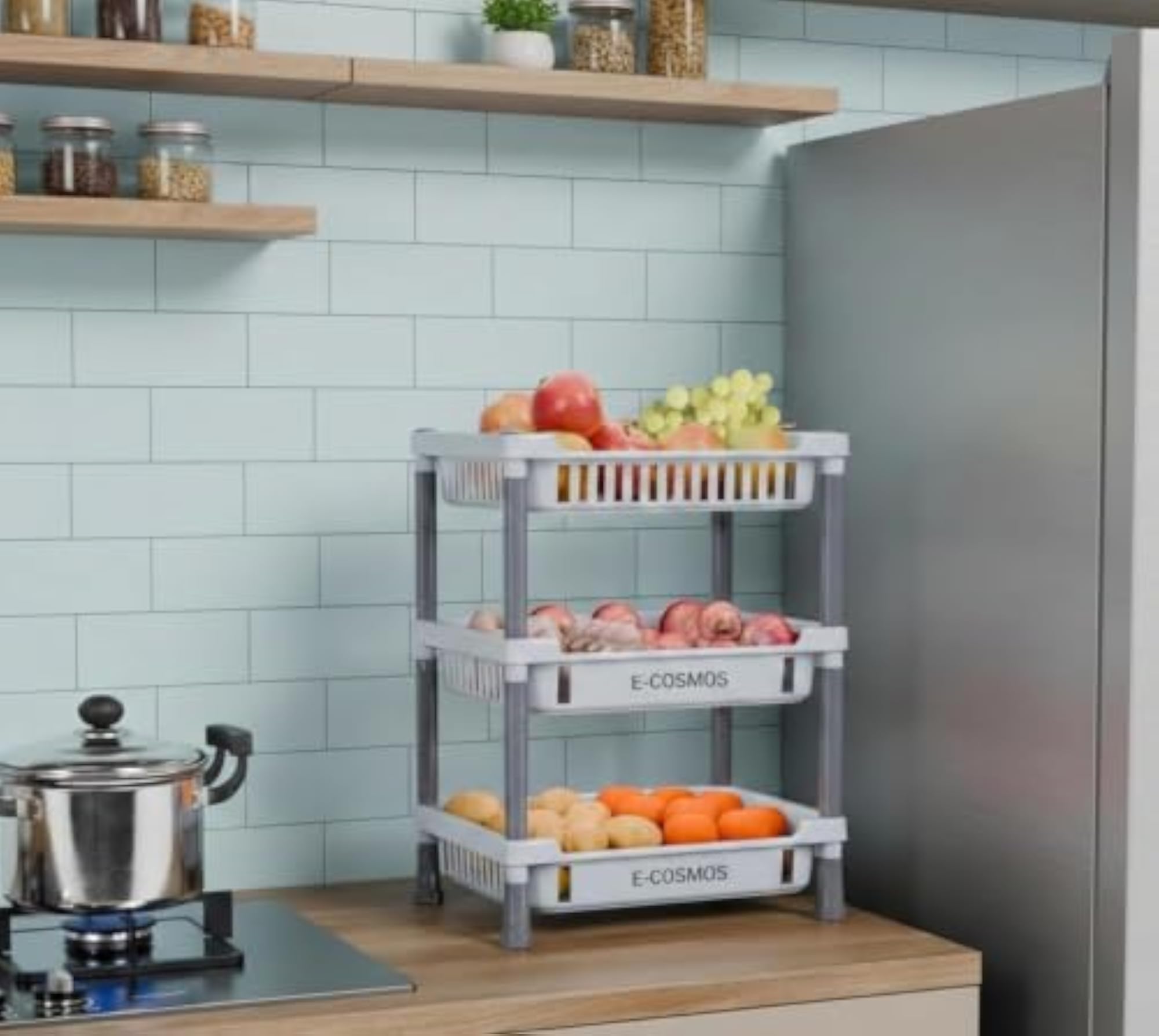 3 Layer Kitchen Storage Rack Stand for Vegetables & Fruits