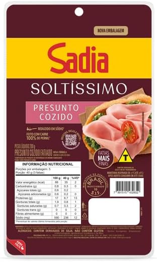 Presunto Cozido Sadia Soltissimo Fatiado - - 200 g