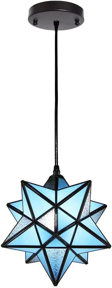 Bеѕt Cуbеr Mоndау 🔥 ASUNMOON Sky Blue Star Flush Mount Moravian 8'' Star Ceiling Light Shade with E26 Bulb (Pendant Light 12)