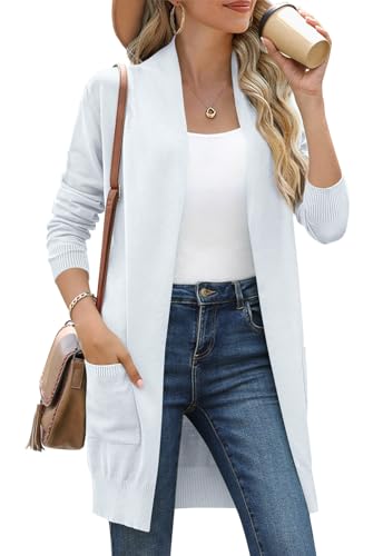 Image of Anymiss Womens Oversized Long Sweater Cardigan with Pockets - Long Sleeve Knit Kimono S-3X