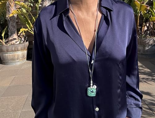 Pendentif azurite bleue collier ajustable symbole de sérénité - 6