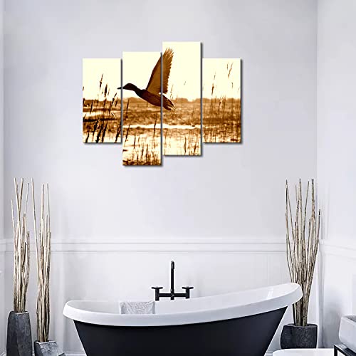 Brown Duck Fly Upon River Wall Art Painting Pictures Print On Canvas Animal The Picture For Home Modern Decoration #TOP3