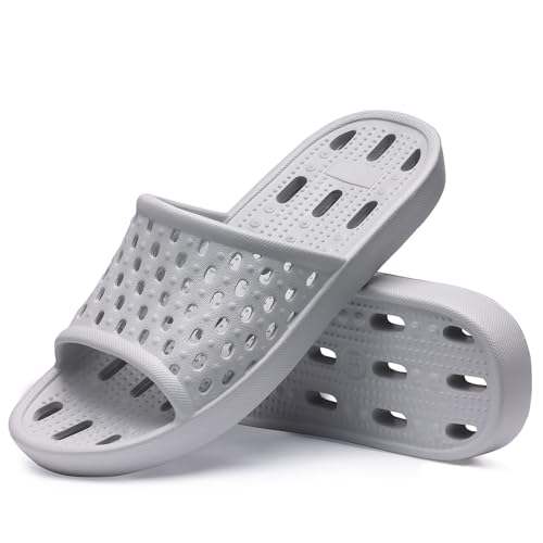 Image of Litfun Shower Shoes for Women Non-Slip Quick Dry Shower Slippers Lightweight Pool Sandals with Drain Holes for College Dorm, Beach, Bathroom & Gym