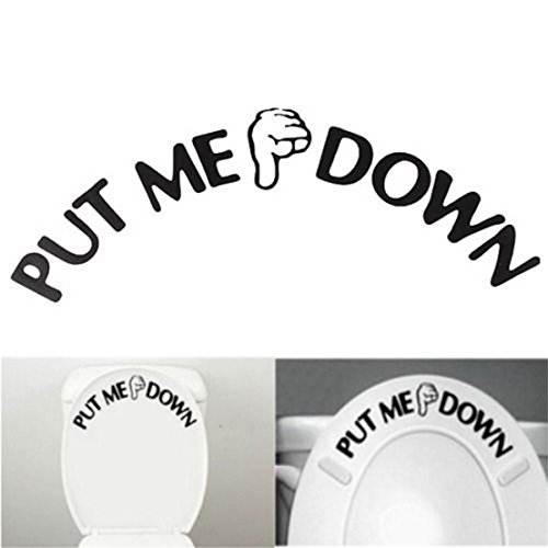 ShungHO Funny Gesture Hand PUT ME DOWN Decal Bathroom Toilet Seat Vinyl Sticker