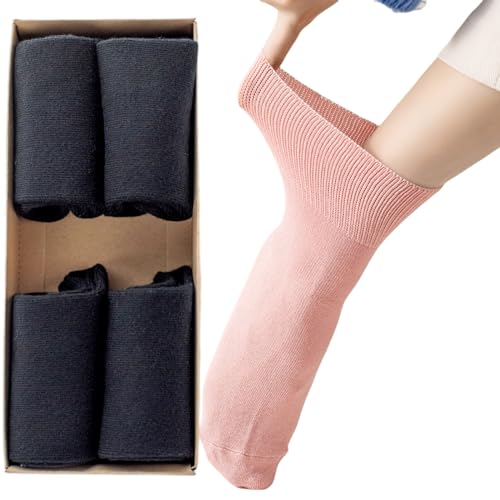 svlftecon chaussettes diabétiques femme extra larges très souples 4 paires