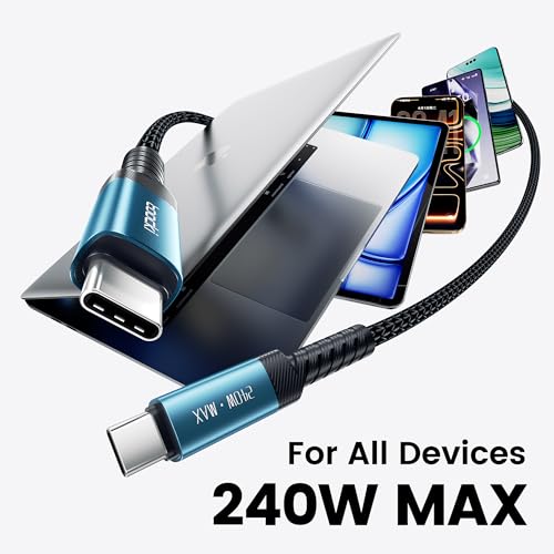 toocki 20FT USB C to USB C Cable 240W Fast Charging, Extra Long PD 3.1 Type C Cord, Durable Nylon Braided, Compatible with iPhone 17/16/15 Pro Max, MacBook Pro/Air, iPad Pro, Samsung Galaxy, Android by toocki - Image 2