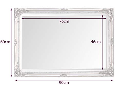 Select Mirrors Rhone Wall Mirror – French Vintage, Rococo Baroque Style, Shabby Chic Home Decor – Large - 60cm x 90cm (2x3 ft) (Antique Silver) - Cosy Home Interiors Select Mirrors Rhone Wall Mirror – French Vintage, Rococo Baroque Style, Shabby Chic Home Decor – Large - 60cm x 90cm (2x3 ft) (Antique Silver) - Image 6