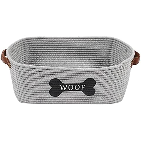 Morezi Cotton Rope Dog Toy Basket with Handle, Large Dog bin, Puppy Kitty Bed, Dog Toy Basket - Perfect for Carry pet Toys, Blankets, leashes, chew Toys, Diapers Cover