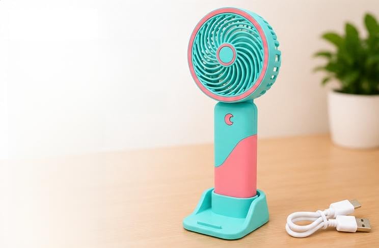TAPA Portable Rechargeable Mini Fan | 400mAh USB Handheld Small Fan with 3 Speed Modes | Silent Personal Pocket Cooling Fan for Travel, Office Desk, Makeup, Kitchen, and Kids (Multicolor)-image-47