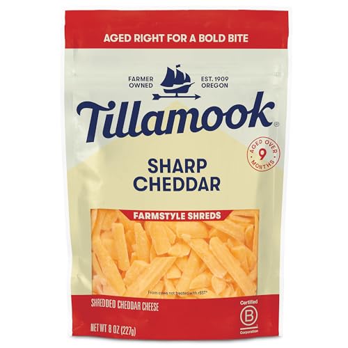 Tillamook, Sharp Cheddar Shredded Cheese, 8 oz