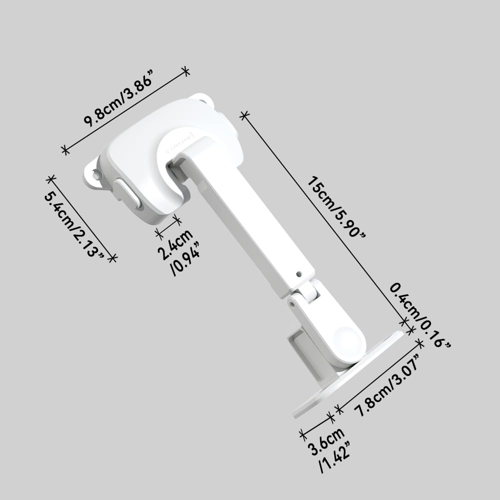 EUDEMON Serrure de sécurité pour fenêtre pour bébé, limiteur de fenêtre à l’épreuve des enfants, loquet de verrouillage réglable pour cadres de fenêtre en aluminium et en bois (Blanc, 2 Pièces)