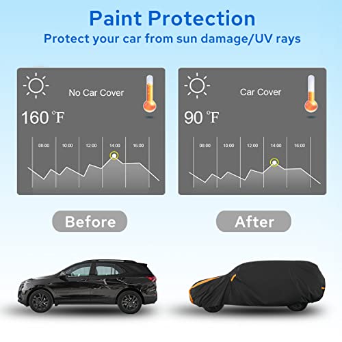 Image of Avecrew SUV Car Cover Waterproof All Weather for Automobiles, Outdoor Full Exterior SUV Covers (Length: 193 inch-208 inch)