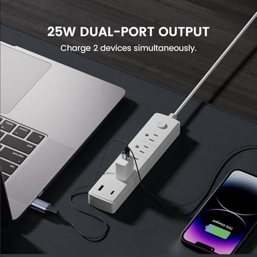 Image of DeperAI 25W Dual Port GaN III Fast Charger - MFi Certified, PD3.0 & UFCS Support for iPhone, Samsung, Oppo, Vivo, iPad & More (White)