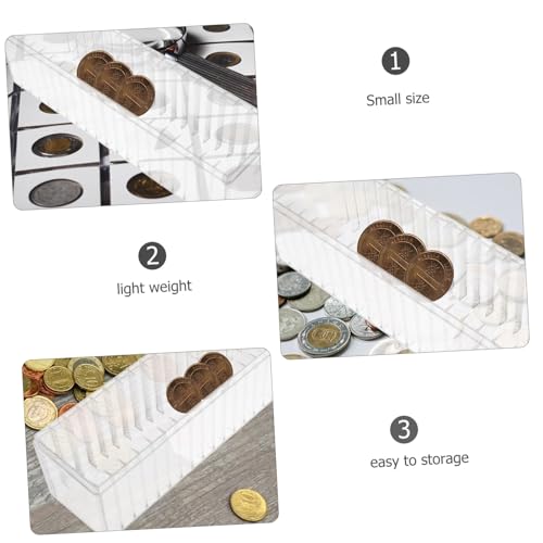 Caja plástica transparente para monedas con 20 ranuras miniatura 3