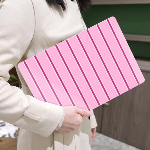 Image of MEEgoodo for M5 /M4 /M3 /M2 MacBook Air 15 inch Case 2026 2025 2024 2023, Case Fit Model (A3448 /A3241 /A3114 /A2941) for MacBook Air 15.3 inch, Magenta&White Stripes