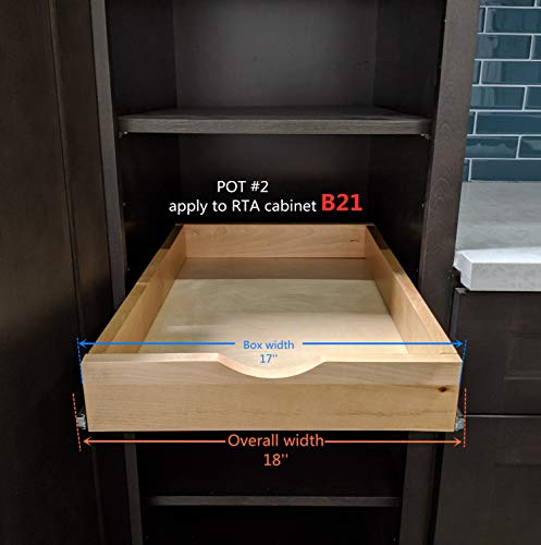 18'' Width kitchen pull out drawer garbage drawer pull out Roll Out Tray Wood Pull Out Tray Drawer Box Kitchen Cabinet Organizer, Cabinet Slide Out Shelv, Pull-out Shelf, pull out sliding drawer fit RTA face fraim cabinet B21