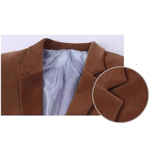 Men's Casual Corduroy Blazer Jacket Slim Fit One Button Work Wear Sport Coat4