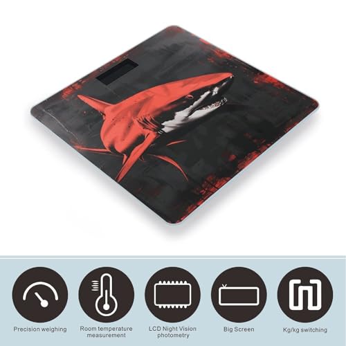 Báscula digital de baño Red Black Shark con vidrio templado miniatura 3