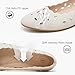 Shupua Flats for Women Ballet Flats Shoes Women’s Comfortable Dress Shoes Slip on Shoes Women Black Flats Round Toe PU Leather Flats Summer with Floral Eyelets(Beige.us8)