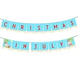 Christmas in July Banner Party Decorations - Hawaii Mele Kalikimaka July Christmas Banner Decoration