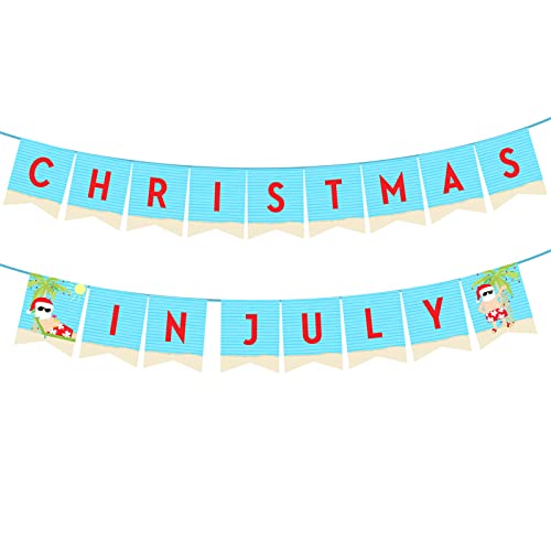 Christmas In July Banner Party Decorations - Hawaii Mele Kalikimaka July Christmas Banner Decorations, Tropical Summer Christmas Decorations #TOP4