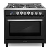 36 in. Nebula Collection 3.8 cu. ft. Gas Range, 5 Burners, Rapid Convection Oven, Cast Iron Grates in Matte Black