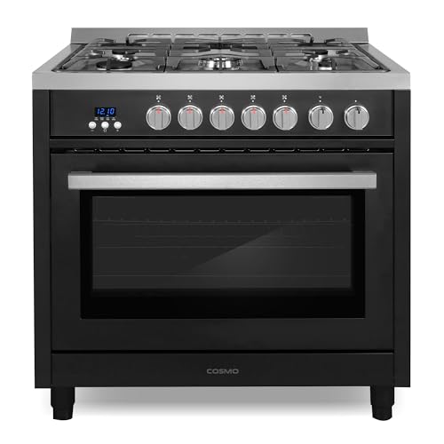 36-inch Gas Range with Convection Oven in Matte Black