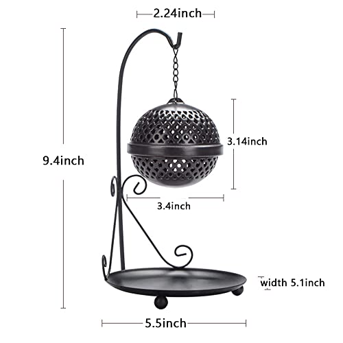 Primst Ball Shaped Hanging Incense Holder, Ceramic Backflow Hollow Incense Burner, Cones And Coil Incense Holder For Home Office Ornament Decoration #TOP2